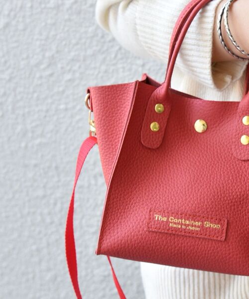 The Container Shop(ザ コンテナショップ)の「【SHIPS any別注】The Container Shop: スクエア 2WAY レザー ショルダー バッグ S◇(ショルダーバッグ・レディース・ブラック/レッド/シルバー・ONE SIZE)」の19枚目の写真