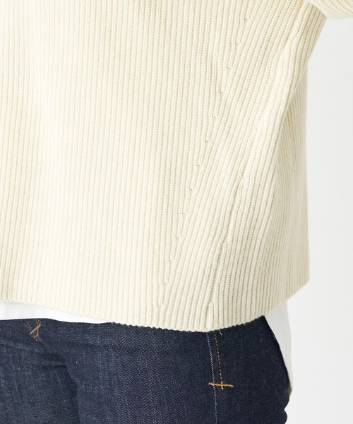 RIVE DROITE（リヴドロワ）の「トレンドライクな着こなしが叶う　片畦セーラージップカーディガン（カーディガン/ボレロ・レディース・オフホワイト/ブラック・FREE）」の7枚目の写真