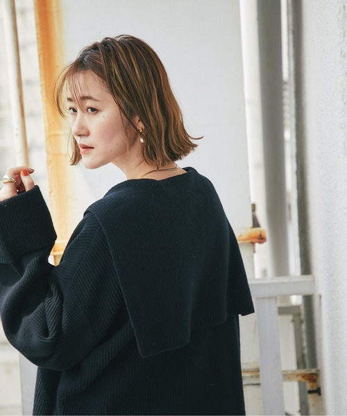 RIVE DROITE（リヴドロワ）の「トレンドライクな着こなしが叶う　片畦セーラージップカーディガン（カーディガン/ボレロ・レディース・オフホワイト/ブラック・FREE）」の19枚目の写真