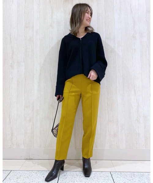 RIVE DROITE（リヴドロワ）の「トレンドライクな着こなしが叶う　片畦セーラージップカーディガン（カーディガン/ボレロ・レディース・オフホワイト/ブラック・FREE）」の16枚目の写真