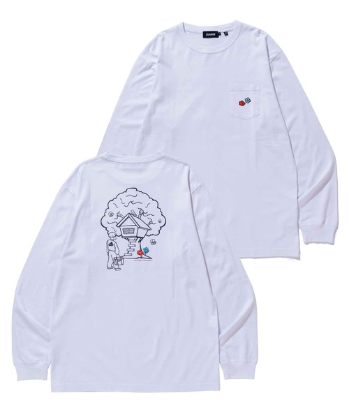 XLARGE（エクストララージ）の「TREE HOUSE L/S POCKET TEE（Tシャツ/カットソー・メンズ・ホワイト/ブラック/ベージュ・S/M/L/XL）」の2枚目の写真