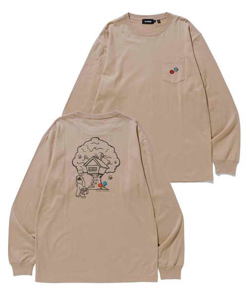 XLARGE（エクストララージ）の「TREE HOUSE L/S POCKET TEE（Tシャツ/カットソー・メンズ・ホワイト/ブラック/ベージュ・S/M/L/XL）」の7枚目の写真