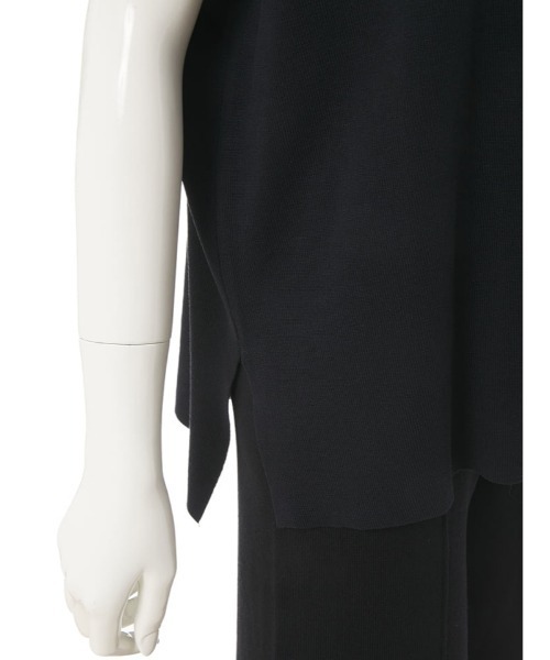 fifth（フィフス）の「フレンチスリーブニットパンツセットアップ（セットアップ・レディース・ブラック/ベージュ・MEDIUM）」の3枚目の写真