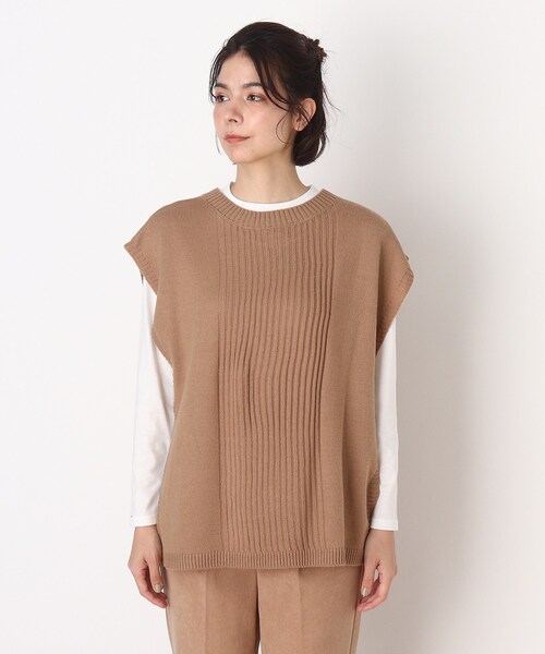 DRESKIP（ドレスキップ）の「◆【2点セット】前後2WAYニットベスト×ロンT（その他トップス・レディース・ブラック/ダークブラウン/サンドベージュ・02/03/04）」の12枚目の写真