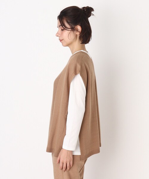 DRESKIP（ドレスキップ）の「◆【2点セット】前後2WAYニットベスト×ロンT（その他トップス・レディース・ブラック/ダークブラウン/サンドベージュ・02/03/04）」の11枚目の写真