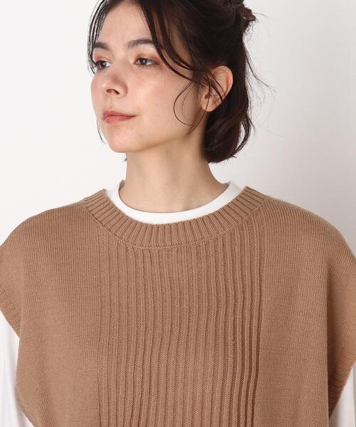 DRESKIP（ドレスキップ）の「◆【2点セット】前後2WAYニットベスト×ロンT（その他トップス・レディース・ブラック/ダークブラウン/サンドベージュ・02/03/04）」の7枚目の写真