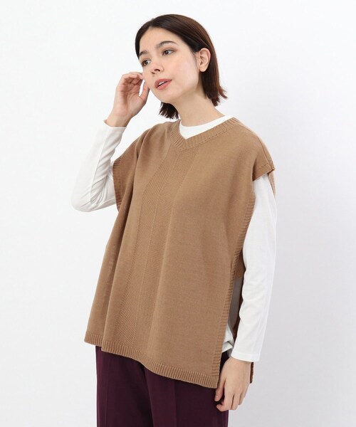DRESKIP（ドレスキップ）の「◆【2点セット】前後2WAYニットベスト×ロンT（その他トップス・レディース・ブラック/ダークブラウン/サンドベージュ・02/03/04）」の13枚目の写真