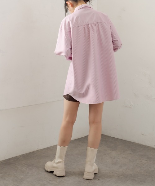 OLIVE des OLIVE（オリーブデオリーブ）の「ゆったりキャンディ袖シャツ（シャツ/ブラウス・レディース・ライトグレー/ベージュ/オフホワイト/ピンク/ホワイト/ネイビー・FREE）」の22枚目の写真