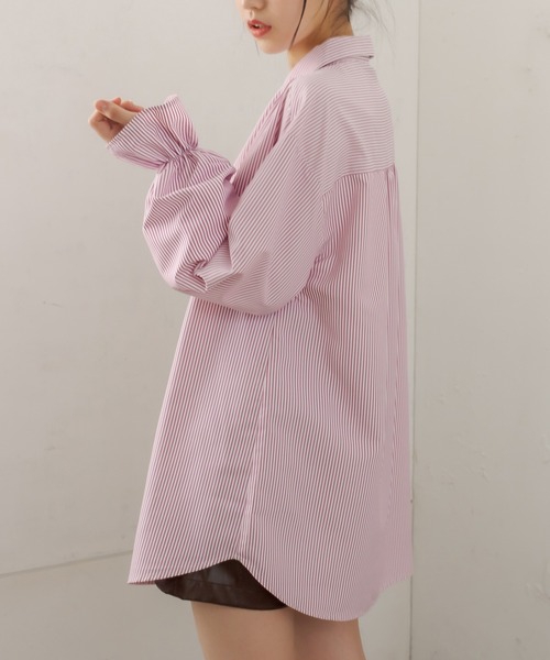 OLIVE des OLIVE（オリーブデオリーブ）の「ゆったりキャンディ袖シャツ（シャツ/ブラウス・レディース・ライトグレー/ベージュ/オフホワイト/ピンク/ホワイト/ネイビー・FREE）」の20枚目の写真