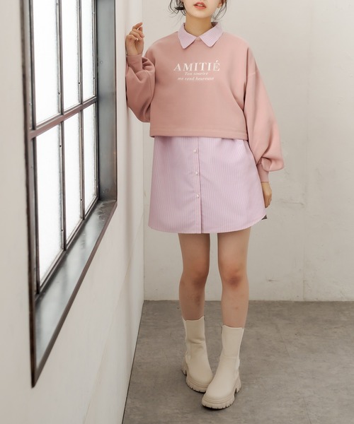 OLIVE des OLIVE（オリーブデオリーブ）の「ゆったりキャンディ袖シャツ（シャツ/ブラウス・レディース・ライトグレー/ベージュ/オフホワイト/ピンク/ホワイト/ネイビー・FREE）」の18枚目の写真