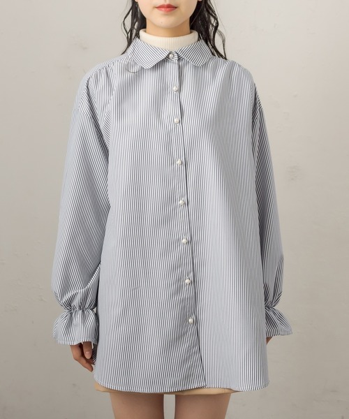 OLIVE des OLIVE（オリーブデオリーブ）の「ゆったりキャンディ袖シャツ（シャツ/ブラウス・レディース・ライトグレー/ベージュ/オフホワイト/ピンク/ホワイト/ネイビー・FREE）」の14枚目の写真