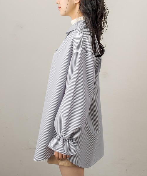 OLIVE des OLIVE（オリーブデオリーブ）の「ゆったりキャンディ袖シャツ（シャツ/ブラウス・レディース・ライトグレー/ベージュ/オフホワイト/ピンク/ホワイト/ネイビー・FREE）」の13枚目の写真