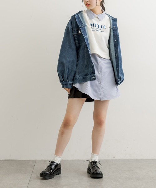 OLIVE des OLIVE（オリーブデオリーブ）の「ゆったりキャンディ袖シャツ（シャツ/ブラウス・レディース・ライトグレー/ベージュ/オフホワイト/ピンク/ホワイト/ネイビー・FREE）」の16枚目の写真