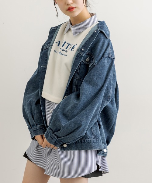 OLIVE des OLIVE（オリーブデオリーブ）の「ゆったりキャンディ袖シャツ（シャツ/ブラウス・レディース・ライトグレー/ベージュ/オフホワイト/ピンク/ホワイト/ネイビー・FREE）」の15枚目の写真