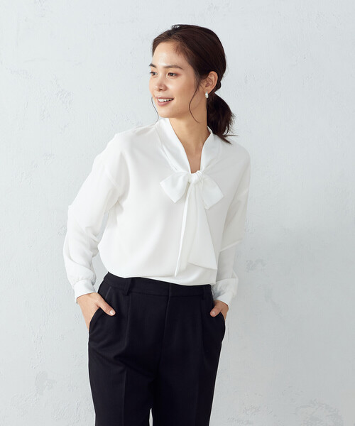 COMME CA ISM（コムサイズム）の「ボウタイ ブラウス（シャツ/ブラウス・レディース・ホワイト・M/L）」の6枚目の写真