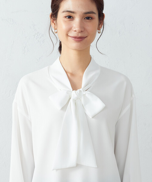 COMME CA ISM（コムサイズム）の「ボウタイ ブラウス（シャツ/ブラウス・レディース・ホワイト・M/L）」の9枚目の写真