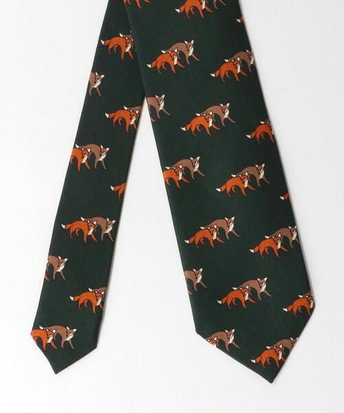 green label relaxing(グリーンレーベルリラクシング)の「<green label relaxing>8.0cm モチーフ2 ITALY ネクタイ(ネクタイ・メンズ・ダークグリーン/ブラック・FREE)」の4枚目の写真