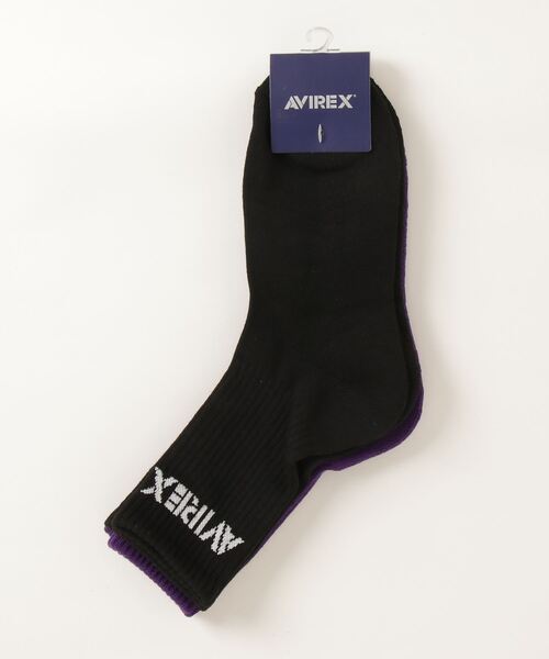 AVIREX（アヴィレックス）の「バーコード リブ ソックス / BARCODE RIB SOCKS /アヴィレックス / AVIREX（ソックス/靴下・メンズ・オレンジ/パープル・FREE）」の2枚目の写真
