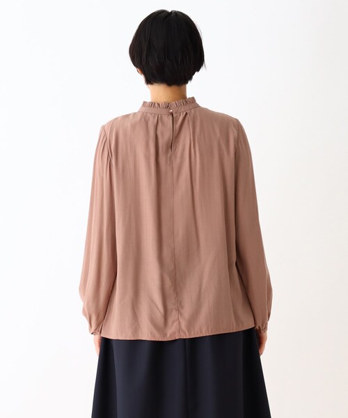 DRESKIP（ドレスキップ）の「◆チビハイフリルピンタック長袖ブラウス（シャツ/ブラウス・レディース・ライトブルー/ブラック/ナチュラル/ピンク系・02/03）」の12枚目の写真