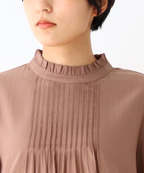 DRESKIP（ドレスキップ）の「◆チビハイフリルピンタック長袖ブラウス（シャツ/ブラウス・レディース・ライトブルー/ブラック/ナチュラル/ピンク系・02/03）」の13枚目の写真