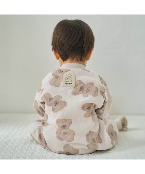 apres les cours（アプレレクール）の「tiny bear 総柄カバーオール（ロンパース・キッズ・アイボリー/ブラウン・80/70）」の17枚目の写真