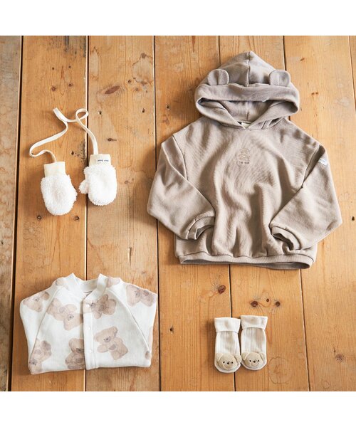 apres les cours（アプレレクール）の「tiny bear 総柄カバーオール（ロンパース・キッズ・アイボリー/ブラウン・80/70）」の13枚目の写真