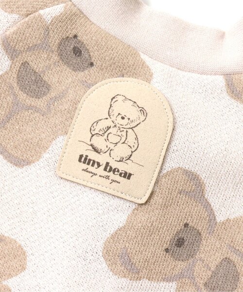 apres les cours（アプレレクール）の「tiny bear 総柄カバーオール（ロンパース・キッズ・アイボリー/ブラウン・80/70）」の5枚目の写真