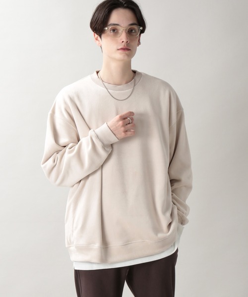 RAGEBLUE（レイジブルー）の「マイクロシャギー/無地クルー/238021