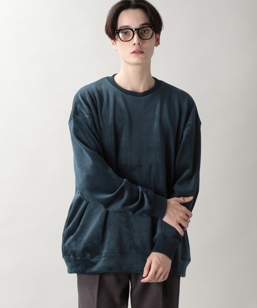 RAGEBLUE（レイジブルー）の「マイクロシャギー/無地クルー/238021