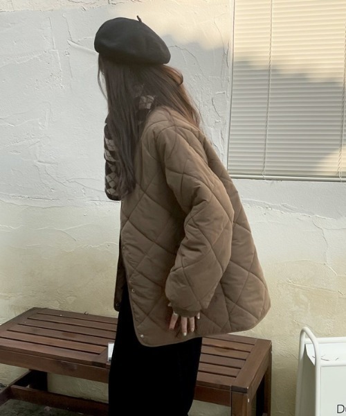 MANGROVE（マングローブ）の「ダイヤキルティングノーカラージャケット（ノーカラージャケット・レディース・ブラック/ブラウン/アイボリー・FREE）」の18枚目の写真