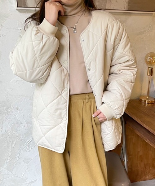 MANGROVE（マングローブ）の「ダイヤキルティングノーカラージャケット（ノーカラージャケット・レディース・ブラック/ブラウン/アイボリー・FREE）」の20枚目の写真