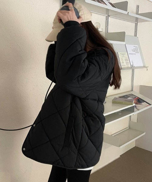 MANGROVE（マングローブ）の「ダイヤキルティングノーカラージャケット（ノーカラージャケット・レディース・ブラック/ブラウン/アイボリー・FREE）」の17枚目の写真