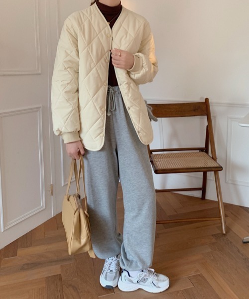 MANGROVE（マングローブ）の「ダイヤキルティングノーカラージャケット（ノーカラージャケット・レディース・ブラック/ブラウン/アイボリー・FREE）」の8枚目の写真