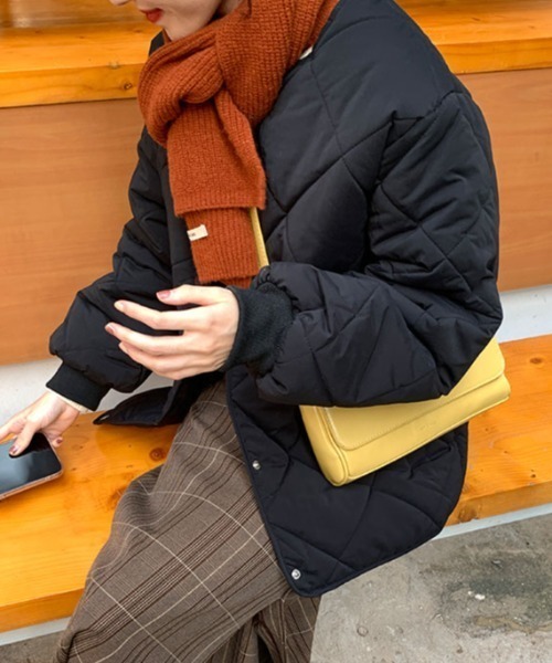MANGROVE（マングローブ）の「ダイヤキルティングノーカラージャケット（ノーカラージャケット・レディース・ブラック/ブラウン/アイボリー・FREE）」の13枚目の写真