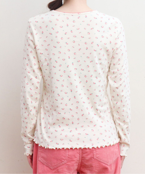 CHILD WOMAN（チャイルドウーマン）の「フライス小花プリント クルーネック長袖プルオーバー（Tシャツ/カットソー・レディース・アイボリー/サックスブルー/オレンジ/イエロー/ブルー系その他・FREE）」の18枚目の写真