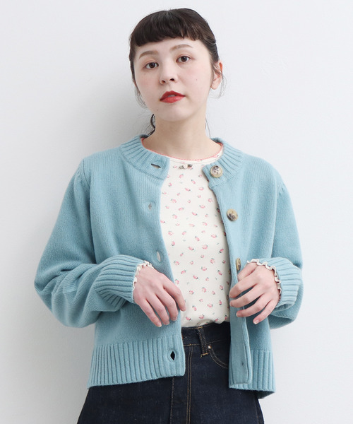 CHILD WOMAN（チャイルドウーマン）の「フライス小花プリント クルーネック長袖プルオーバー（Tシャツ/カットソー・レディース・アイボリー/サックスブルー/オレンジ/イエロー/ブルー系その他・FREE）」の8枚目の写真