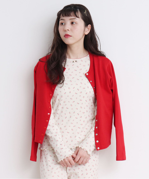 CHILD WOMAN（チャイルドウーマン）の「フライス小花プリント クルーネック長袖プルオーバー（Tシャツ/カットソー・レディース・アイボリー/サックスブルー/オレンジ/イエロー/ブルー系その他・FREE）」の13枚目の写真