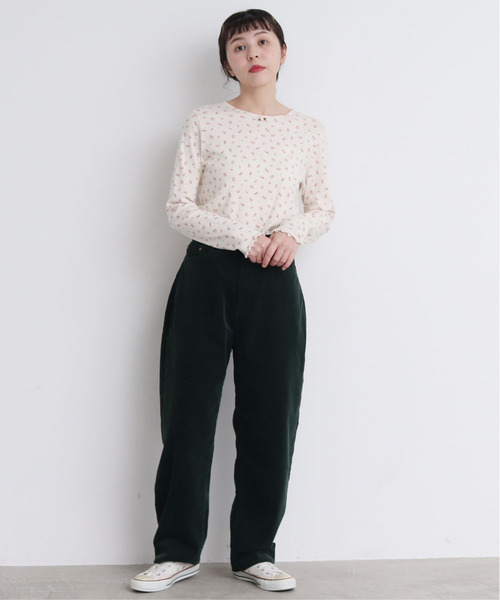 CHILD WOMAN（チャイルドウーマン）の「フライス小花プリント クルーネック長袖プルオーバー（Tシャツ/カットソー・レディース・アイボリー/サックスブルー/オレンジ/イエロー/ブルー系その他・FREE）」の12枚目の写真