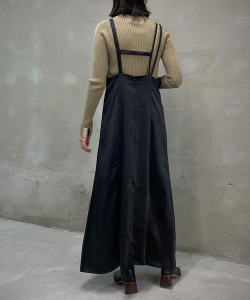 &g'aime（アンジェム）の「【&g’aime】サテンキャミソールワンピース（ワンピース・レディース・ブラック/モカ・FREE）」の8枚目の写真