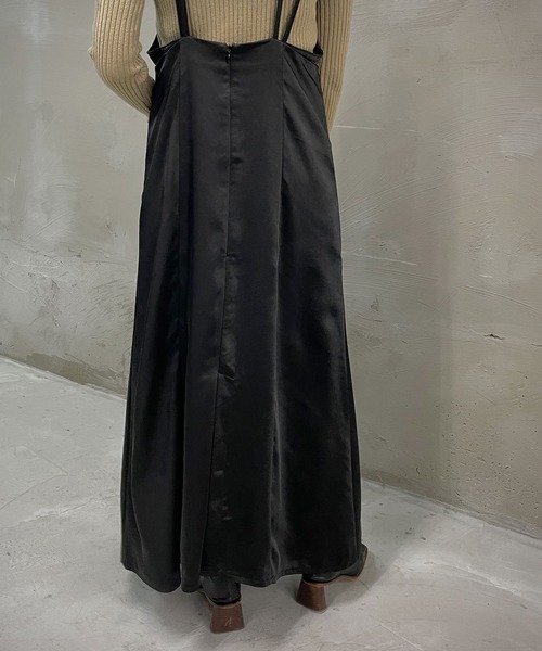 &g'aime（アンジェム）の「【&g’aime】サテンキャミソールワンピース（ワンピース・レディース・ブラック/モカ・FREE）」の13枚目の写真