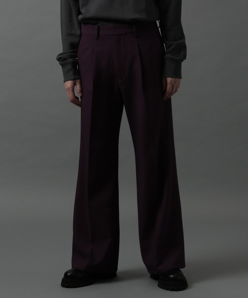 HARE（ハレ）の「ワイドフレアパンツ(HARE)（スラックス・メンズ・オフホワイト/ブラック/パープル/レッド・SMALL/MEDIUM）」の4枚目の写真