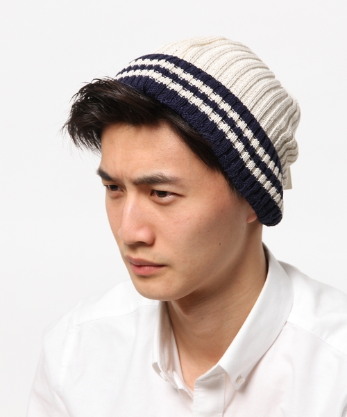 field/dream(フィールドドリーム)の「カフボーダーワッチ(ニットキャップ/ビーニー・メンズ・ブラック系/ベージュ系/ネイビー系・F)」の7枚目の写真