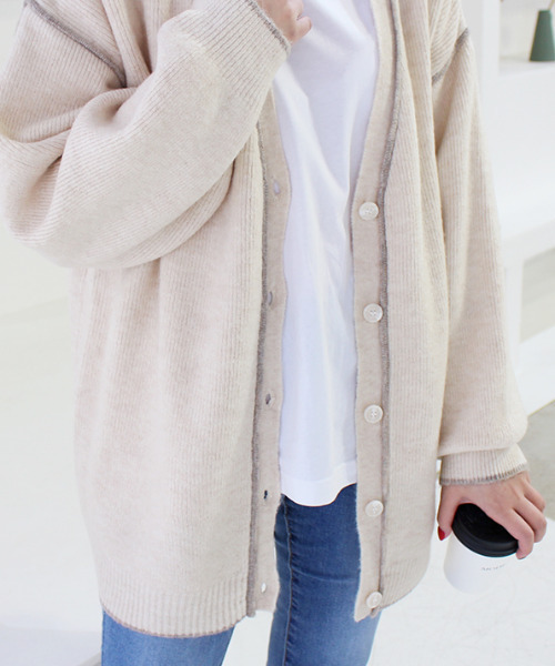 MODE ROBE（モードローブ）の「ラインニットカーディガン（カーディガン/ボレロ・レディース・ブラック/アイボリー/グレイッシュベージュ・FREE）」の22枚目の写真