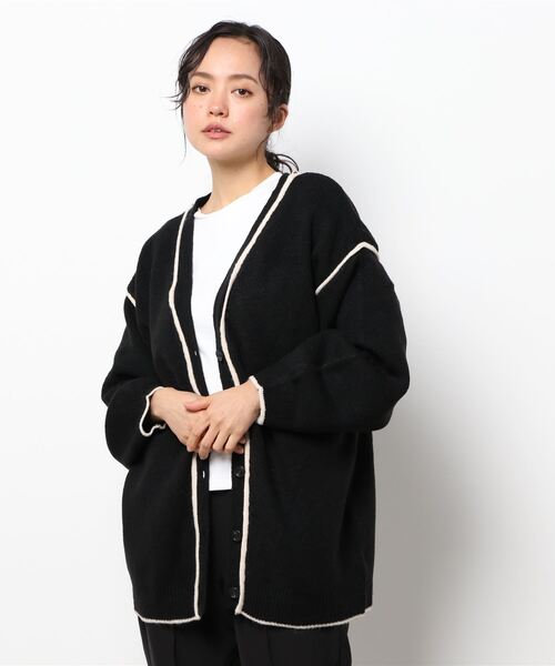 MODE ROBE（モードローブ）の「ラインニットカーディガン（カーディガン/ボレロ・レディース・ブラック/アイボリー/グレイッシュベージュ・FREE）」の15枚目の写真