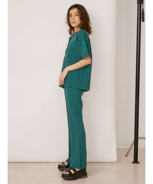 EVRIS（エヴリス）の「バックスリットリブニットパンツ【セットアップ着用可能】（その他パンツ・レディース・グリーン/オレンジ/ブラウン/ブラック・FREE）」の7枚目の写真