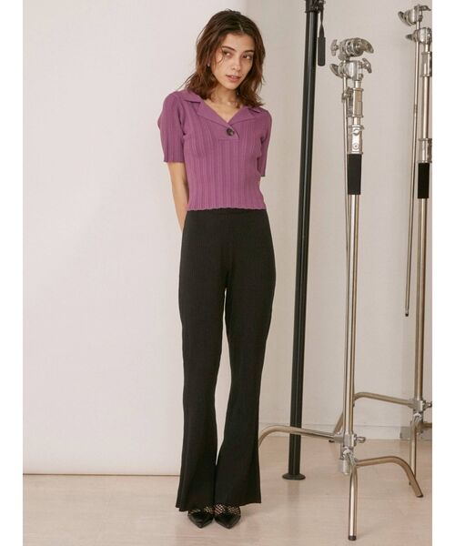 EVRIS（エヴリス）の「バックスリットリブニットパンツ【セットアップ着用可能】（その他パンツ・レディース・グリーン/オレンジ/ブラウン/ブラック・FREE）」の12枚目の写真