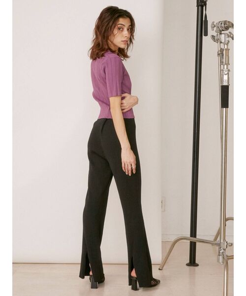 EVRIS（エヴリス）の「バックスリットリブニットパンツ【セットアップ着用可能】（その他パンツ・レディース・グリーン/オレンジ/ブラウン/ブラック・FREE）」の13枚目の写真