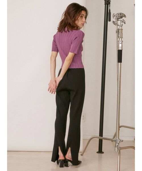 EVRIS（エヴリス）の「バックスリットリブニットパンツ【セットアップ着用可能】（その他パンツ・レディース・グリーン/オレンジ/ブラウン/ブラック・FREE）」の14枚目の写真