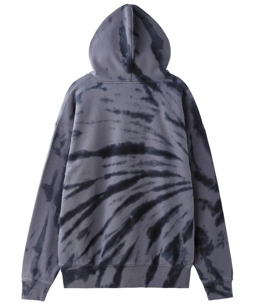 X-girl（エックスガール）の「TIE-DYE SWEAT HOODIE（パーカー・レディース・ブラック/ホワイト/ライトパープル・L/S/M/XL）」の7枚目の写真