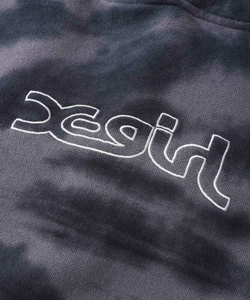 X-girl（エックスガール）の「TIE-DYE SWEAT HOODIE（パーカー・レディース・ブラック/ホワイト/ライトパープル・L/S/M/XL）」の9枚目の写真
